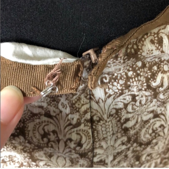 Tan & Cream Long Liz Claiborne Skirt Size 8 - Picture 4 of 6